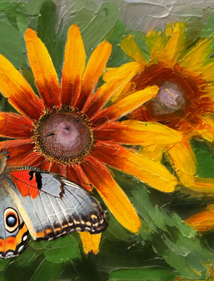 Buterfly & flower _oil