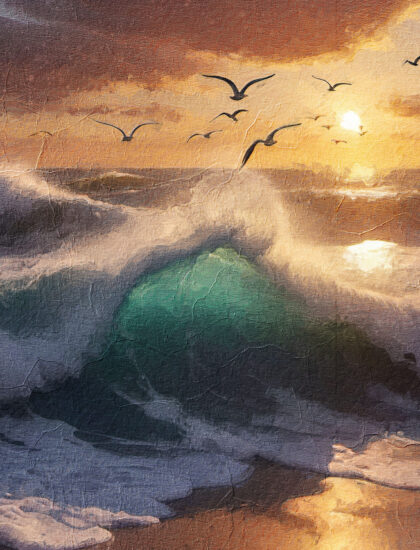 Ocean and Birds_oil